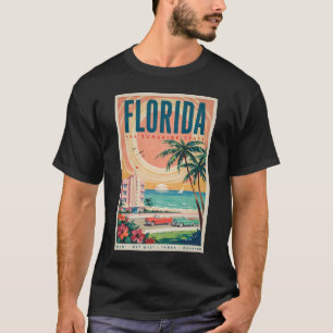 Camiseta Ilustración de coches de la costa de Florida Arte 