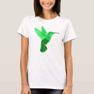 Camiseta Ilustracion de colibrí verde intrincado
