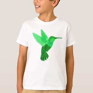 Camiseta Ilustracion de colibrí verde intrincado