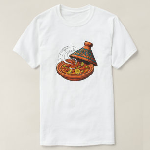 Camiseta Ilustración de comida al vapor de Tagine marroquí