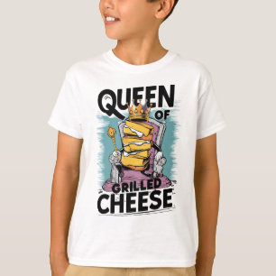 Camiseta Ilustracion de comida divertida Reina de queso a l