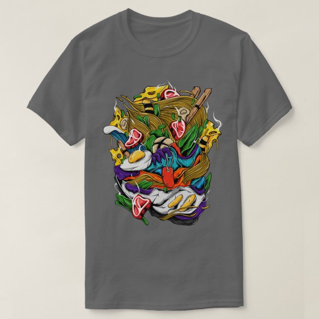 Camiseta Ilustracion de comida japonesa (Diseño del anverso)