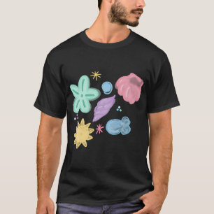 Camiseta Ilustración de conchas de playa en pasteles suaves