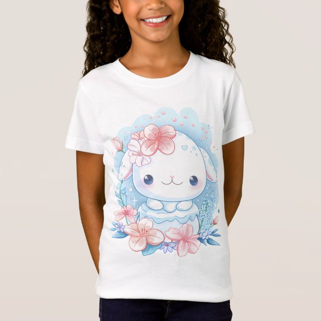 Camiseta Ilustración de conejito chibi adorable (Anverso)