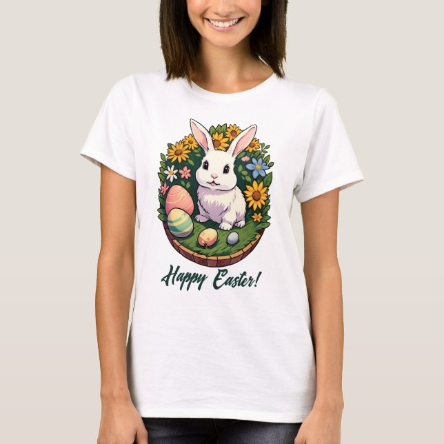 Camiseta Ilustracion de Conejo de Pascua. Semana Santa! (Anverso)