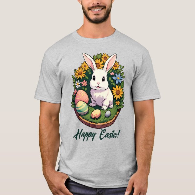 Camiseta Ilustracion de Conejo de Pascua. Semana Santa! (Anverso)