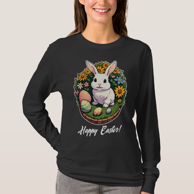 Camiseta Ilustracion de Conejo de Pascua. Semana Santa! (Anverso)
