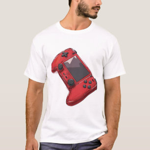 Camiseta Ilustración de consola portátil carmesí