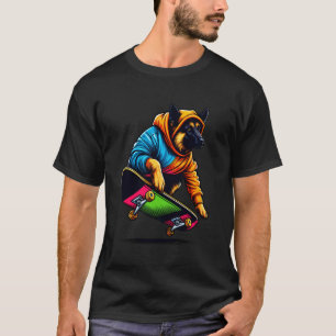 Camiseta Ilustración de Cool German Shepherd Dog en monopat