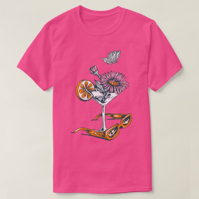 Camiseta Ilustracion de copas de verano de primavera (Diseño del anverso)