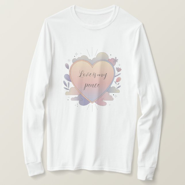 Camiseta Ilustración de corazón pastel (Anverso del diseño)