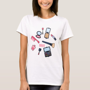 Camiseta Ilustracion de cosméticos/personalizados de maquil