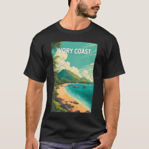 Camiseta Ilustración de Costa de Marfil Arte de viaje vinta