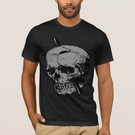 Camiseta Ilustración de cráneo con vector gris de hierro de