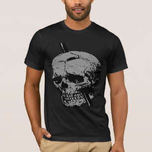 Camiseta Ilustración de cráneo con vector gris de hierro de