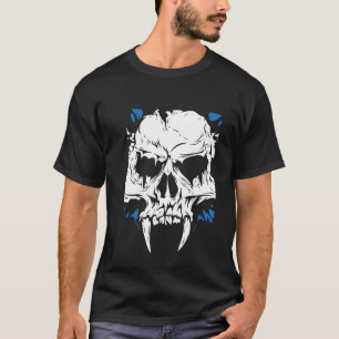 Camiseta Ilustracion de cráneo de vampiros arte negro moder