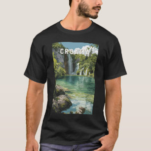 Camiseta Ilustración de Croacia Arte de Viaje Vintage