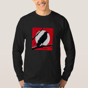Camiseta Ilustración de cuervo negro misterioso  Diseño grá