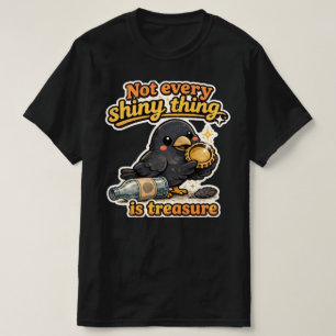 Camiseta Ilustración de cuervo vintage kawaii con cita sabi