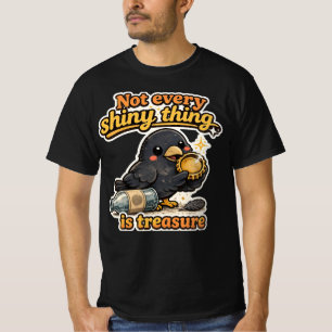 Camiseta Ilustración de cuervo vintage kawaii con cita sabi