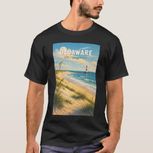 Camiseta Ilustración de Delaware Arte de Viaje Vintage