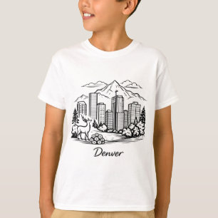 Camiseta Ilustración de Denver con línea negra