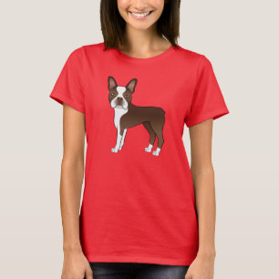 Camiseta Ilustración de dibujo animado de Boston Terrier de