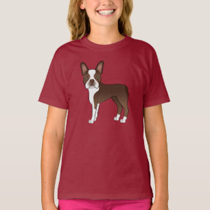 Camiseta Ilustración de dibujo animado de perro Boston Terr