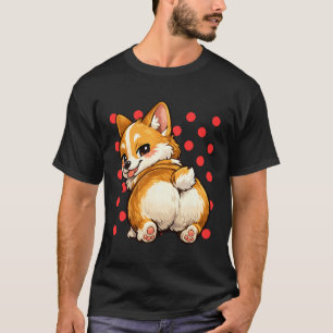 Camiseta Ilustración de dibujo animado de perro Corgi Kawai
