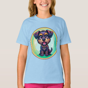 Camiseta Ilustración de dibujos animados coloridos de perro