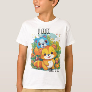 Camiseta Ilustración de dibujos animados de animales lindos