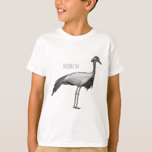 Camiseta Ilustración de dibujos animados de ave grulla dami