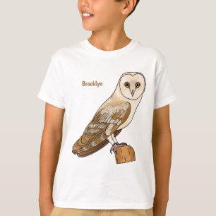 Camiseta Ilustración de dibujos animados de ave lechuza de 