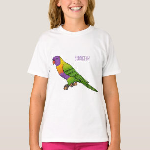 Camiseta Ilustración de dibujos animados de ave lorikeet ar