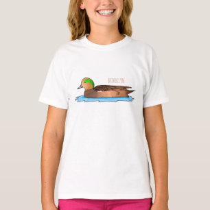 Camiseta Ilustración de dibujos animados de ave silbadora a