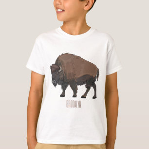 Camiseta Ilustración de dibujos animados de bisonte