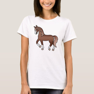 Camiseta Ilustración de dibujos animados de caballo al trot