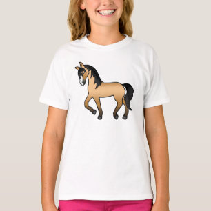 Camiseta Ilustración de dibujos animados de caballo trotón