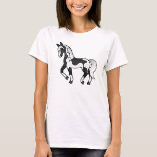 Camiseta Ilustración de dibujos animados de caballo trotón 