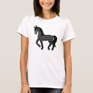 Camiseta Ilustración de dibujos animados de caballo trotón 