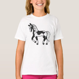 Camiseta Ilustración de dibujos animados de caballo trotón