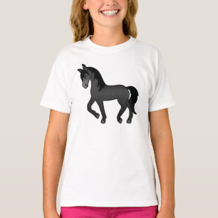 Camiseta Ilustración de dibujos animados de caballo trotón 