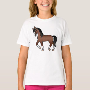 Camiseta Ilustración de dibujos animados de caballo trotón 