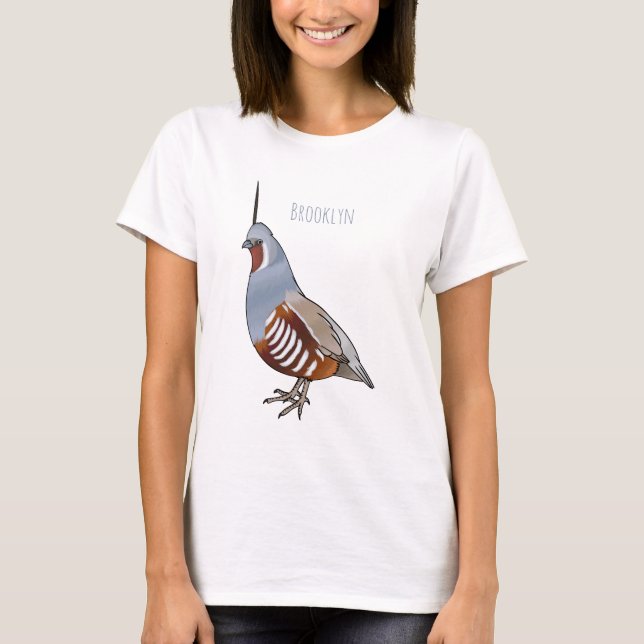 Camiseta Ilustración de dibujos animados de codorniz de mon (Anverso)