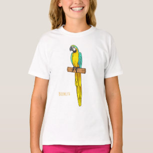 Camiseta Ilustración de dibujos animados de guacamayo azul