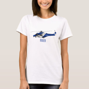Camiseta Ilustración de dibujos animados de helicóptero de 