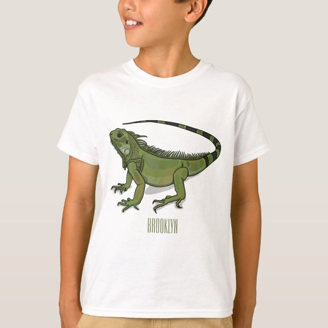 Camiseta ilustración de dibujos animados de iguana (Anverso)