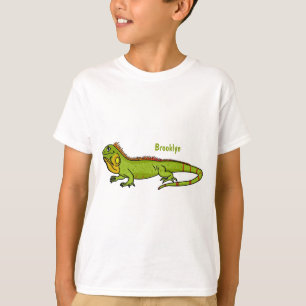 Camiseta Ilustración de dibujos animados de iguana verde fe