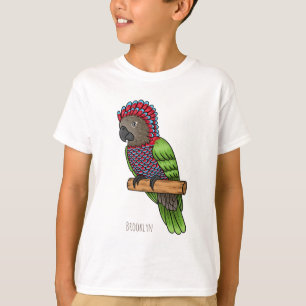 Camiseta Ilustración de dibujos animados de loro de cabeza