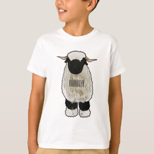Camiseta Ilustración de dibujos animados de oveja Valais Bl